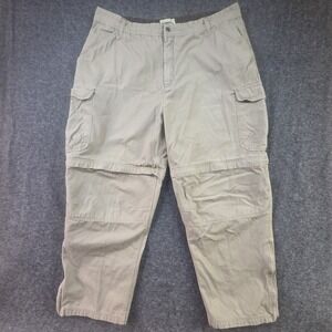 Vintage Gander Mtn Convertible Cargo Pants Men 40x29 Tan y2k Reinforced Knee